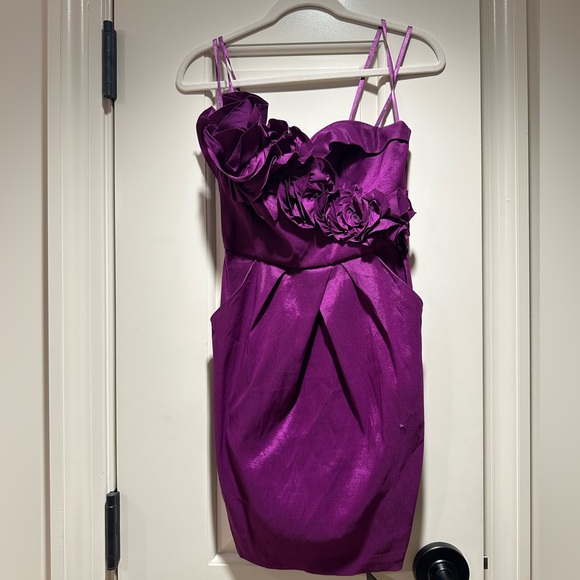 Max and Cleo Strapless Sweetheart Floral Purple Dress in size 2 (Like New!) - Picture 2 of 14